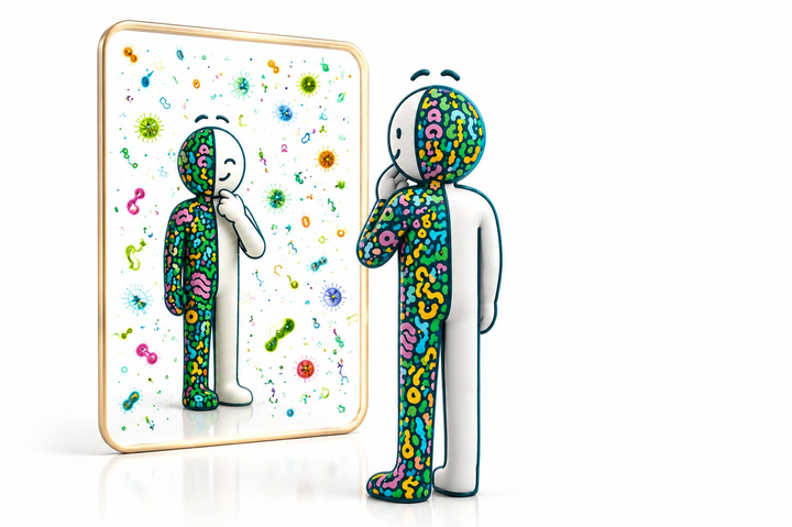 MicroDude voor de spiegel